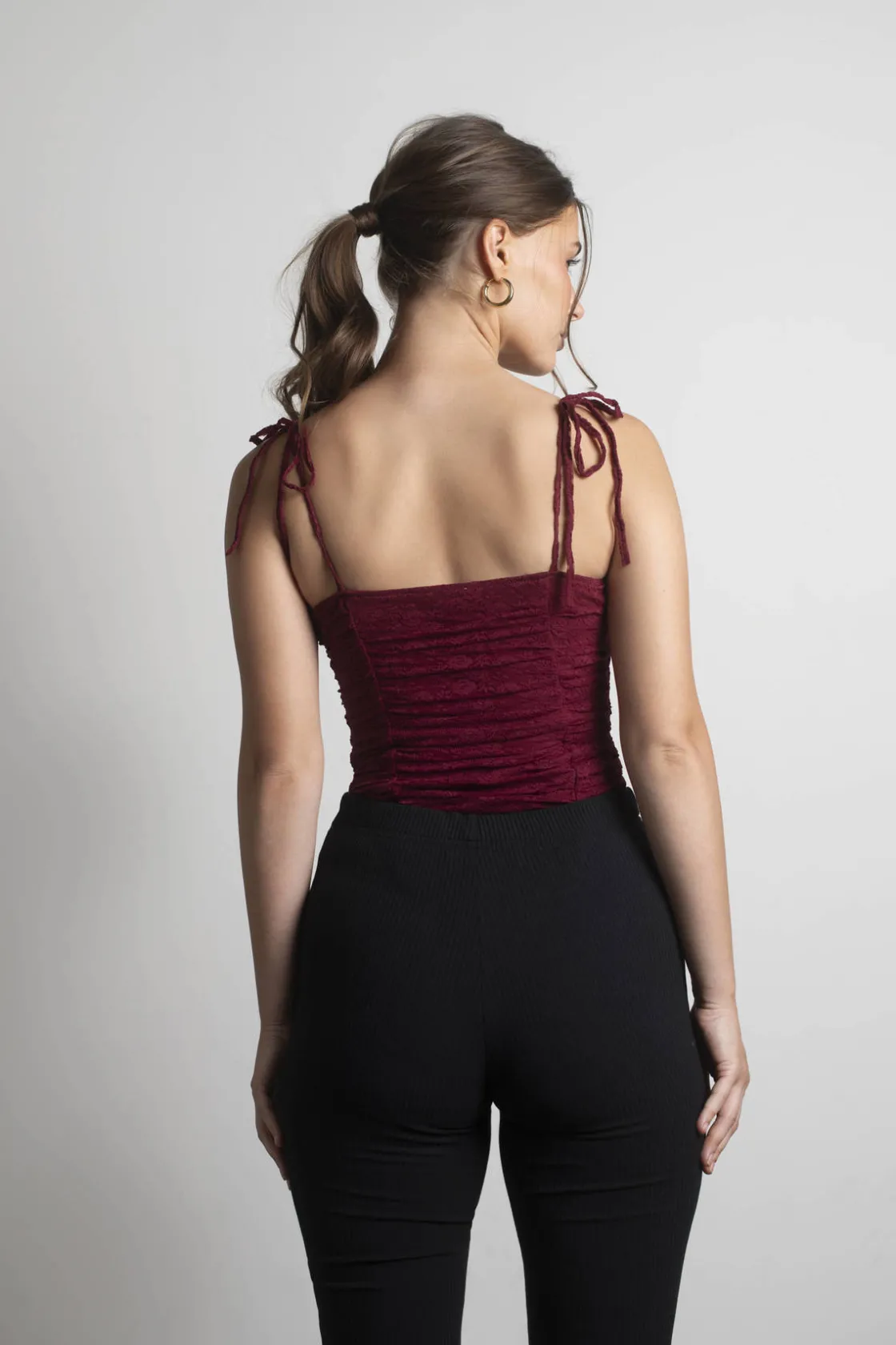 Tobi Folies Lace Bodysuit - Wine