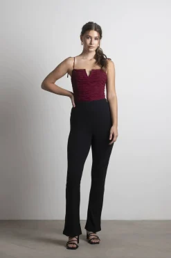 Tobi Folies Lace Bodysuit - Wine