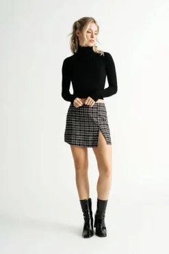 Tobi Follow The Sun Slit Mini Skirt - Olive