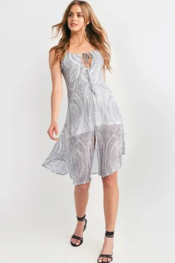 Tobi Following Rivers Open Back Slit Midi Dress -