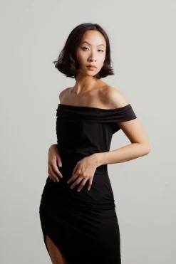 Tobi For Hours And Hours Off Shoulder Slit Maxi Dress