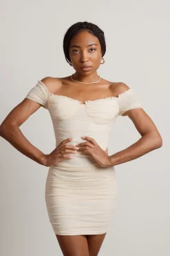 Tobi Foreshadow Ruched Bustier Mini Dress - Black