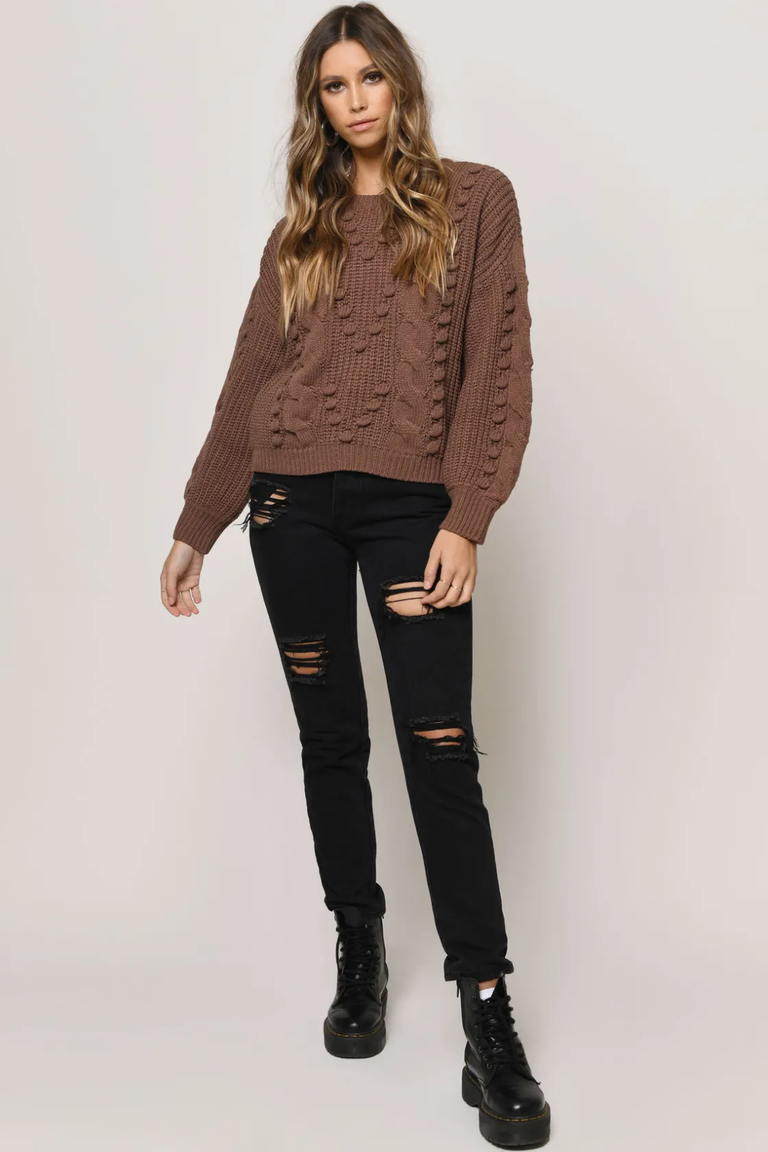 Tobi Forever Ours Knit Sweater - Mocha