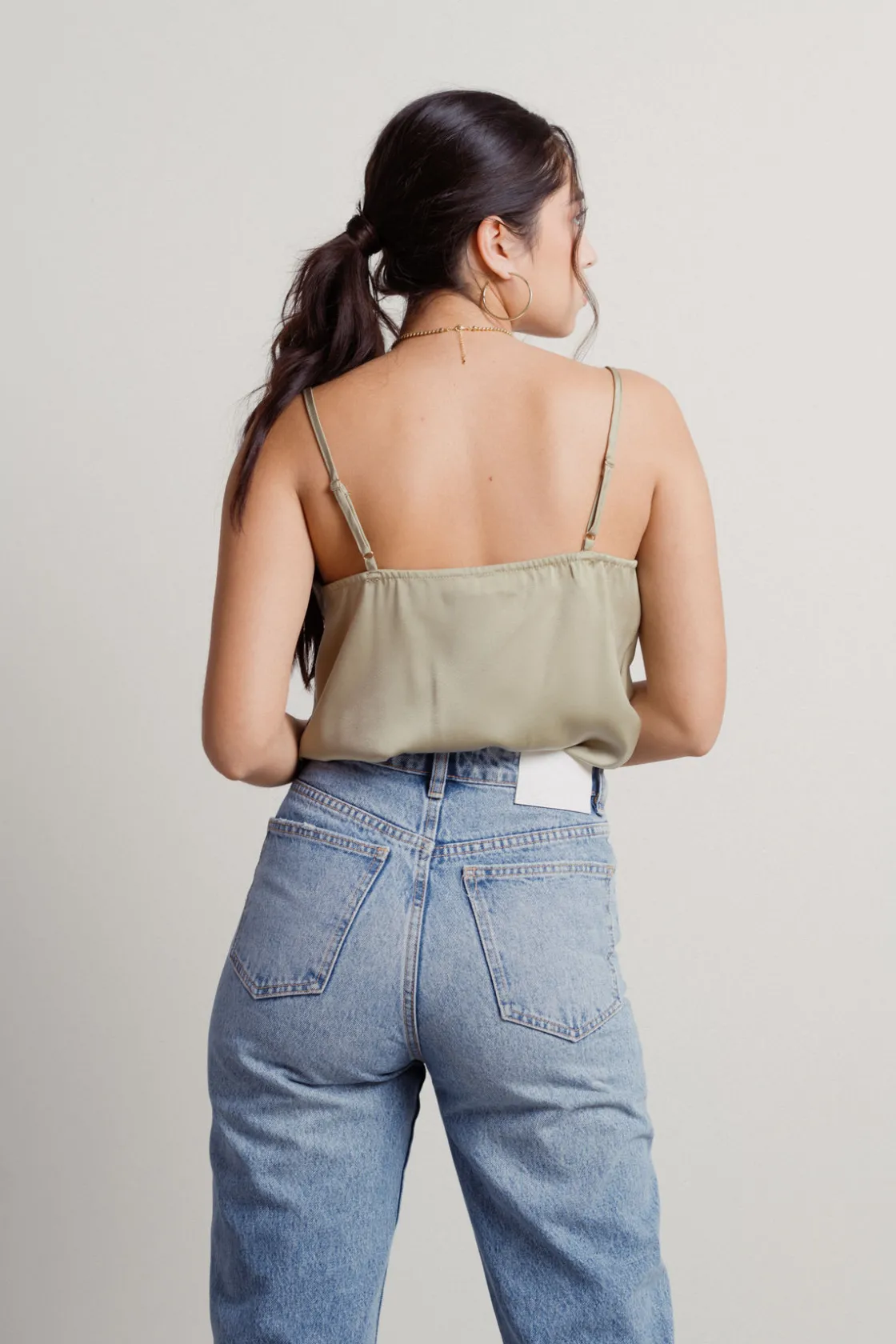 Tobi Fortune Cowl Neck Bodysuit - Sage