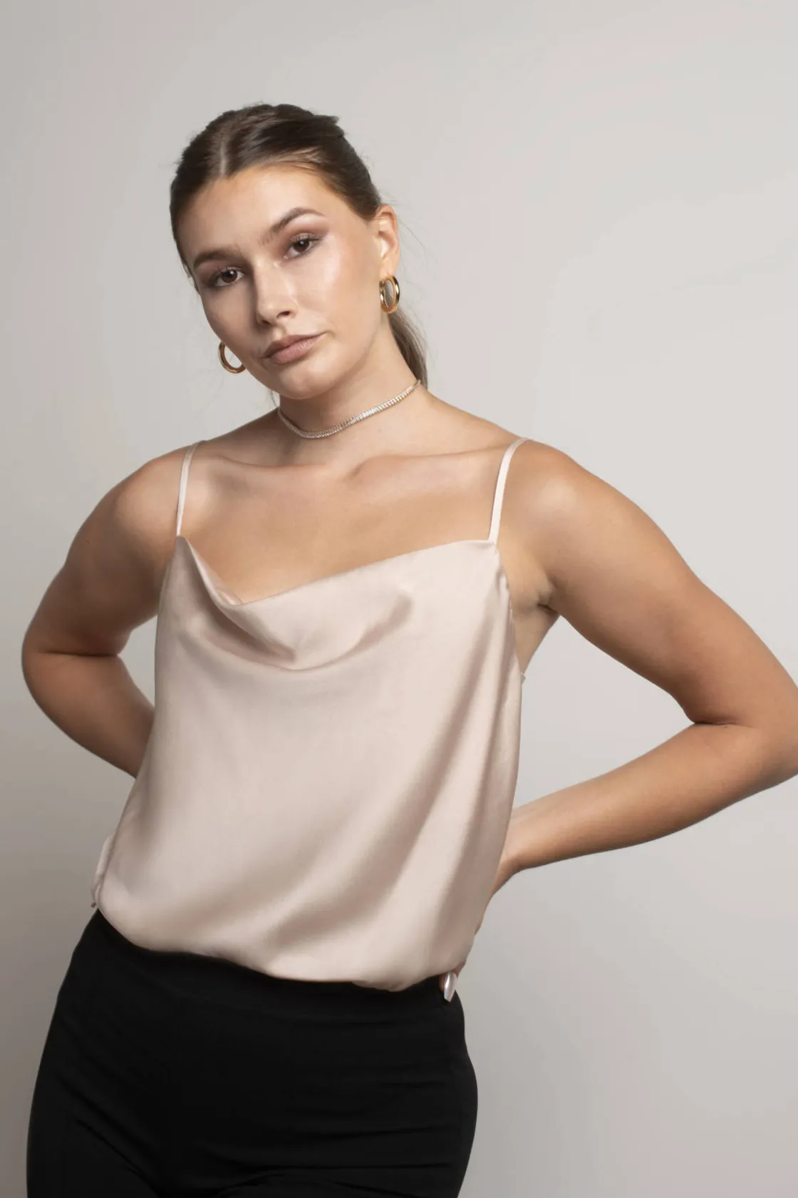 Tobi Fortune Cowl Neck Bodysuit - Sage