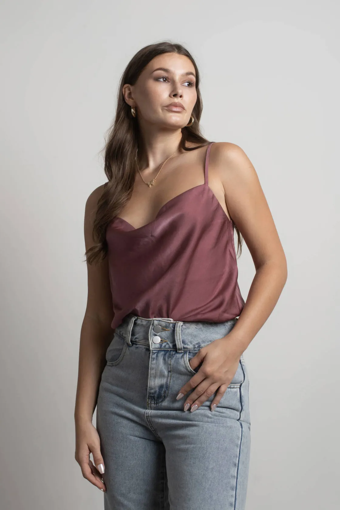 Tobi Fortune Cowl Neck Bodysuit - Sage