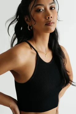 Tobi Free Myself Crop Top - Black