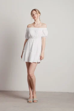 Tobi Fresh Air Off The Shoulder Skater Mini Dress -