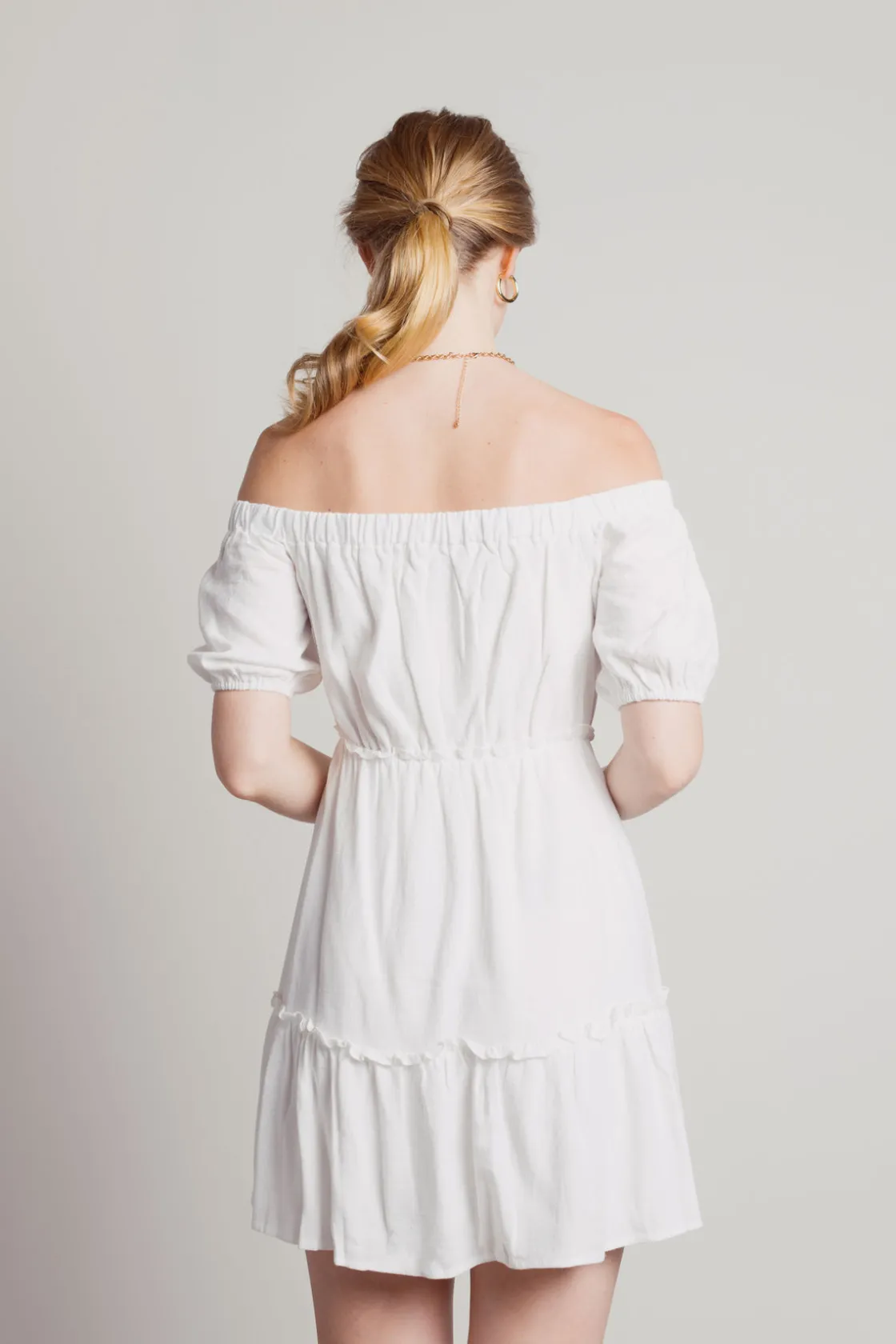 Tobi Fresh Air Off The Shoulder Skater Mini Dress -