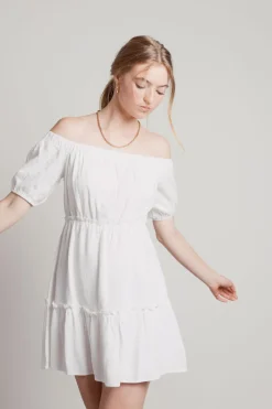 Tobi Fresh Air Off The Shoulder Skater Mini Dress -