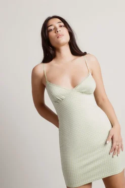 Tobi Fruit Sandos Gingham Bodycon Mini Dress - Blue