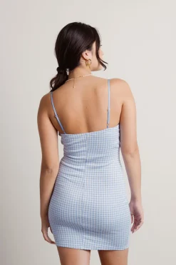 Tobi Fruit Sandos Gingham Bodycon Mini Dress - Blue