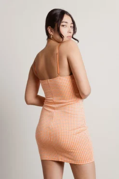 Tobi Fruit Sandos Gingham Bodycon Mini Dress - Blue