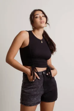 Tobi Get Outta Here Crop Top - Black