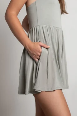 Tobi Get Real Knit Romper - Sage