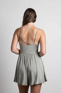 Tobi Get Real Knit Romper - Sage