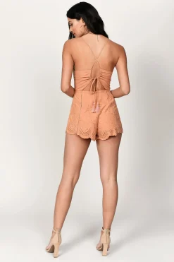 Tobi Getaway Lace Romper - White