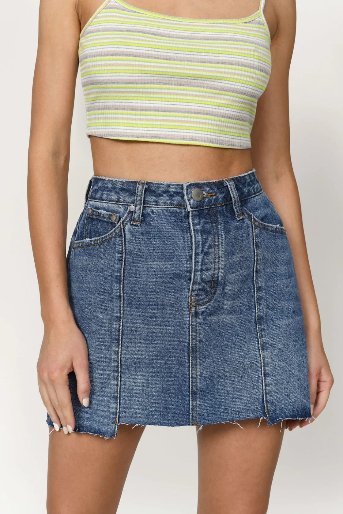 Tobi Gidley Denim Mini Skirt -