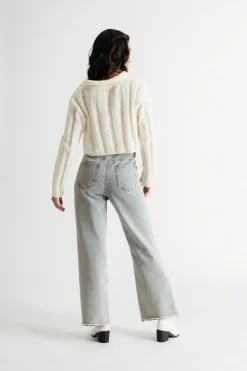 Tobi Gimme More Collared Sweater - Cream