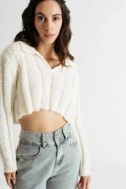 Tobi Gimme More Collared Sweater - Cream