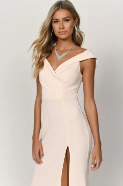 Tobi Gina Off The Shoulder High Slit Maxi Dress -