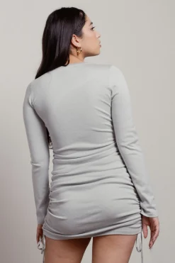 Tobi Girl Bye Ruched Bodycon Mini Dress -