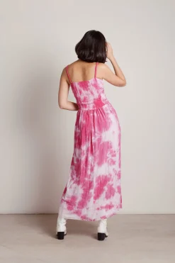 Tobi Give Me Attention Tie Dye High Slit Maxi Dress -