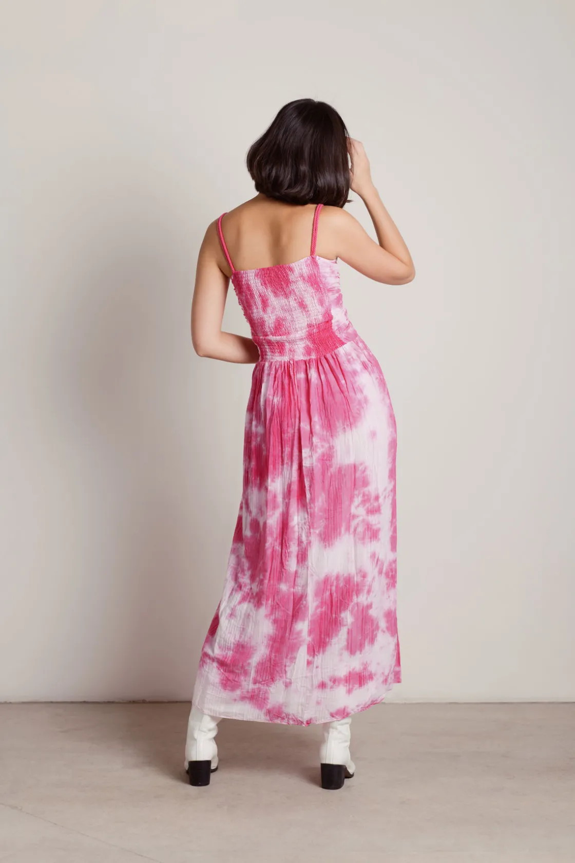 Tobi Give Me Attention Tie Dye High Slit Maxi Dress -