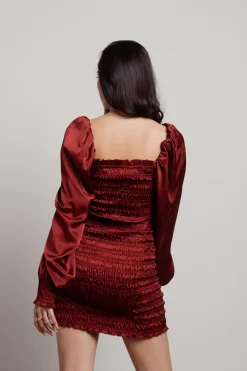 Tobi Glam Night Satin Smocked Mini Dress -
