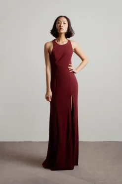 Tobi Glam Nights Cutout High Slit Maxi Dress - Emerald