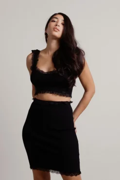 Tobi Glow Up Ribbed Crop Top And Midi Skirt Set -