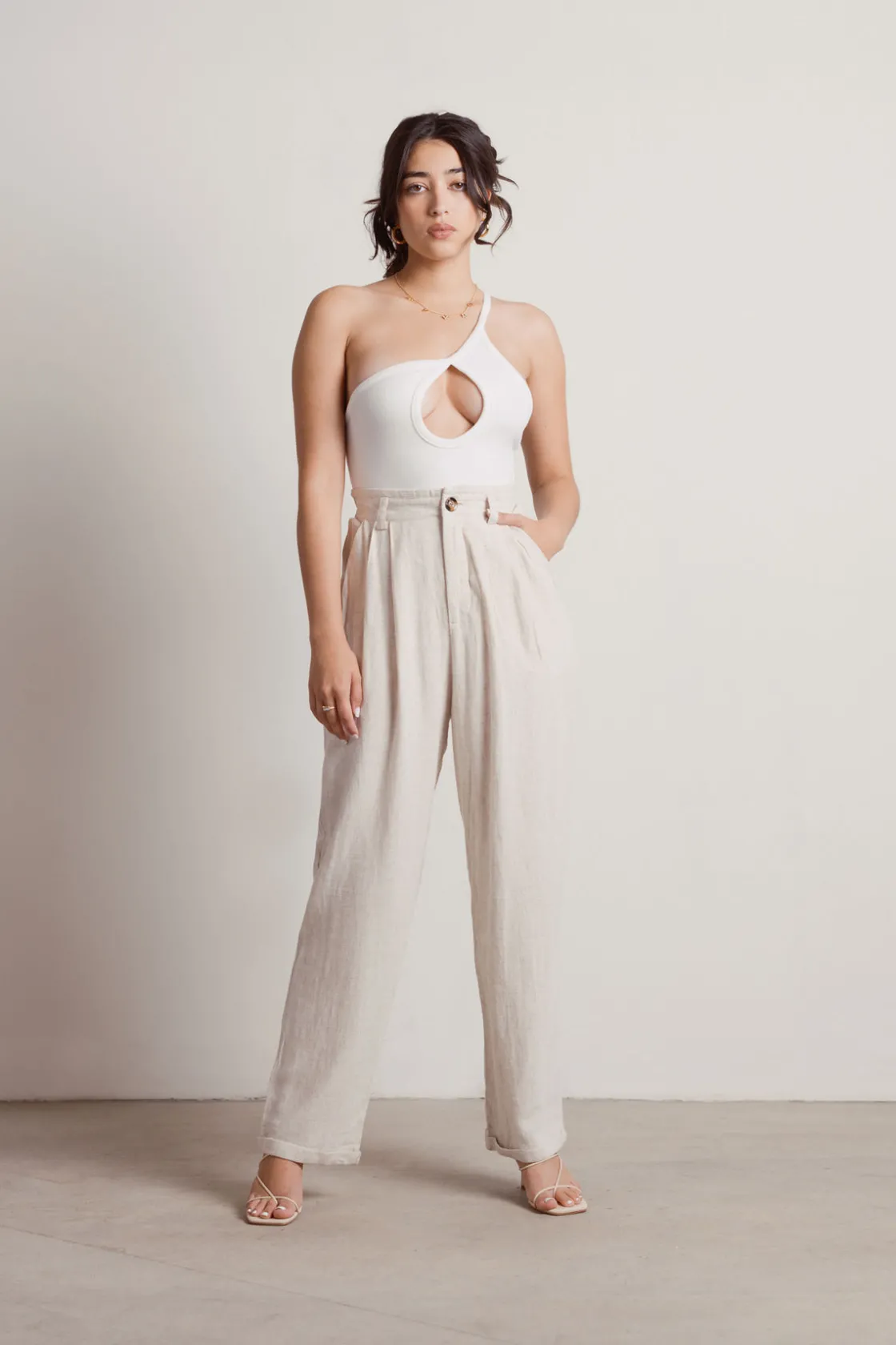 Tobi Go Get Her One Shoulder Cutout Bodysuit One Shoulder Bodysuit -