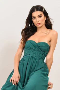 Tobi Go Glam Sweetheart Surplice Maxi Dress - Emerald