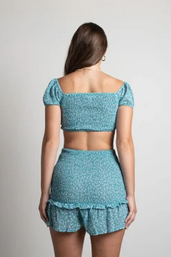 Tobi Godless Crop Top And Skirt Set - Teal