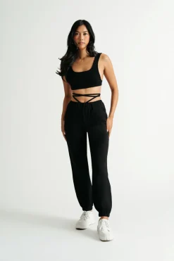 Tobi Going Nowhere Waist Tie Sweatpants - Black