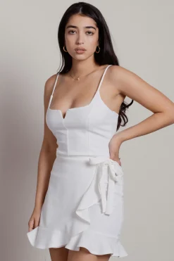 Tobi Grad Night Ruffle Wrap Mini Dress -