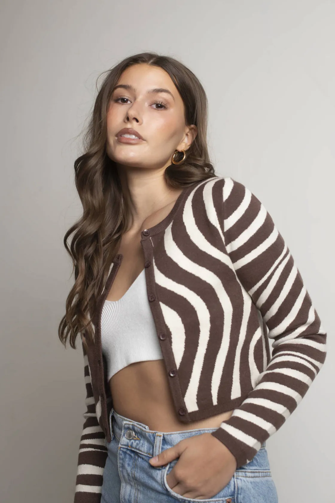 Tobi Granted Asylum Crop Cardigan -