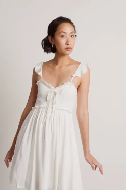 Tobi Guessing Game Ruffle Smocked Mini Dress -