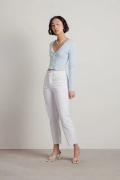 Tobi Half And Half Crop Cardigan -