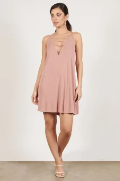 Tobi Halsey Strappy Deep V Mini Dress -