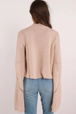 Tobi Handle With Flare Turtleneck Sweater - Rose