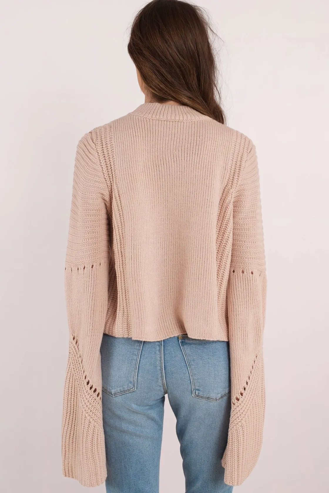 Tobi Handle With Flare Turtleneck Sweater - Rose