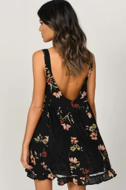 Tobi Hannah Black Floral Print Dress