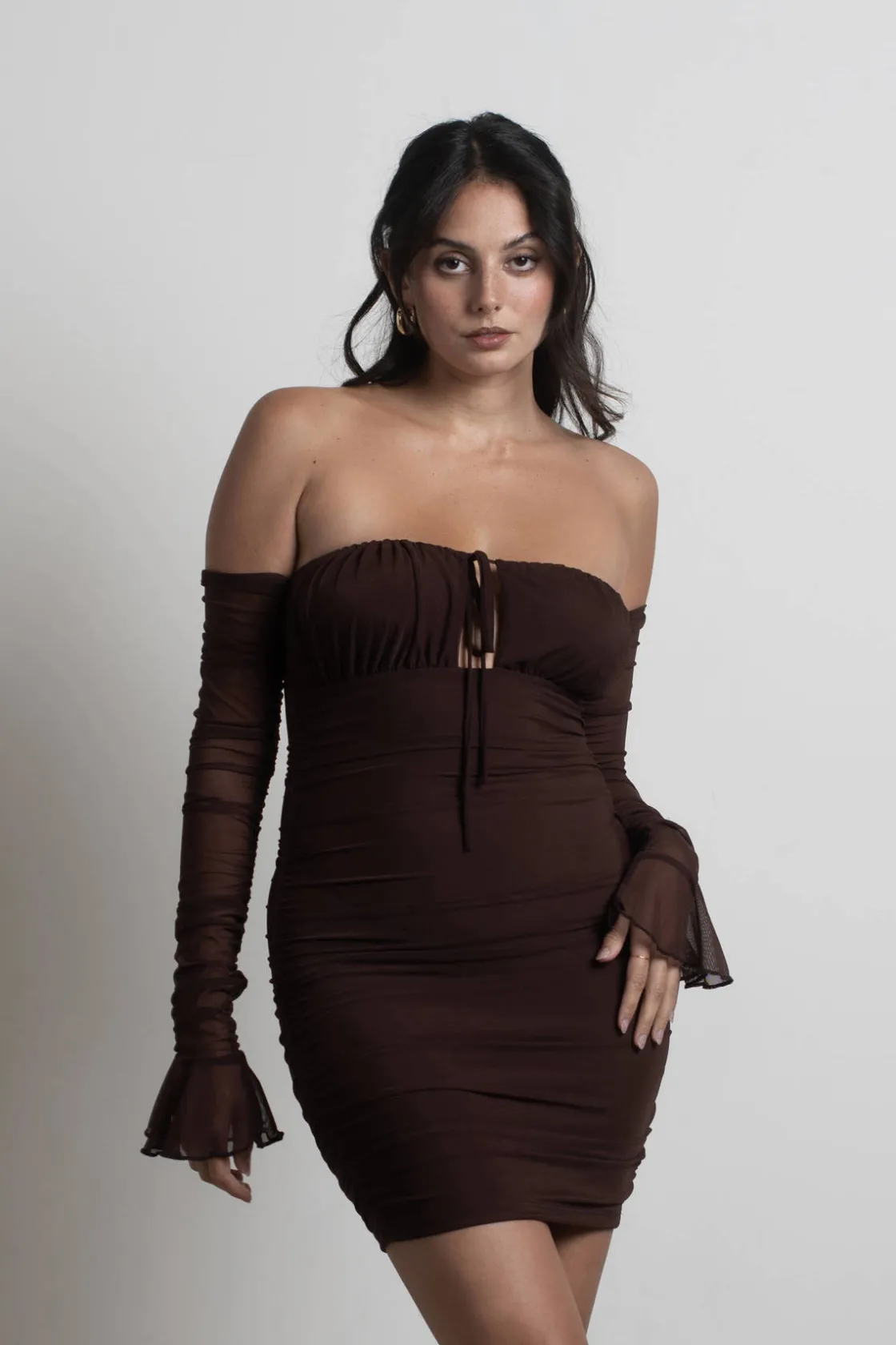Tobi Have Fun Off The Shoulder Bodycon Mini Dress -