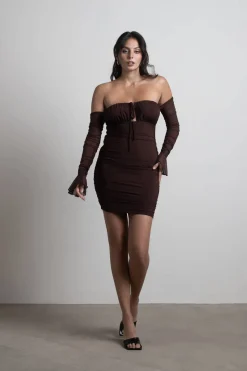 Tobi Have Fun Off The Shoulder Bodycon Mini Dress -