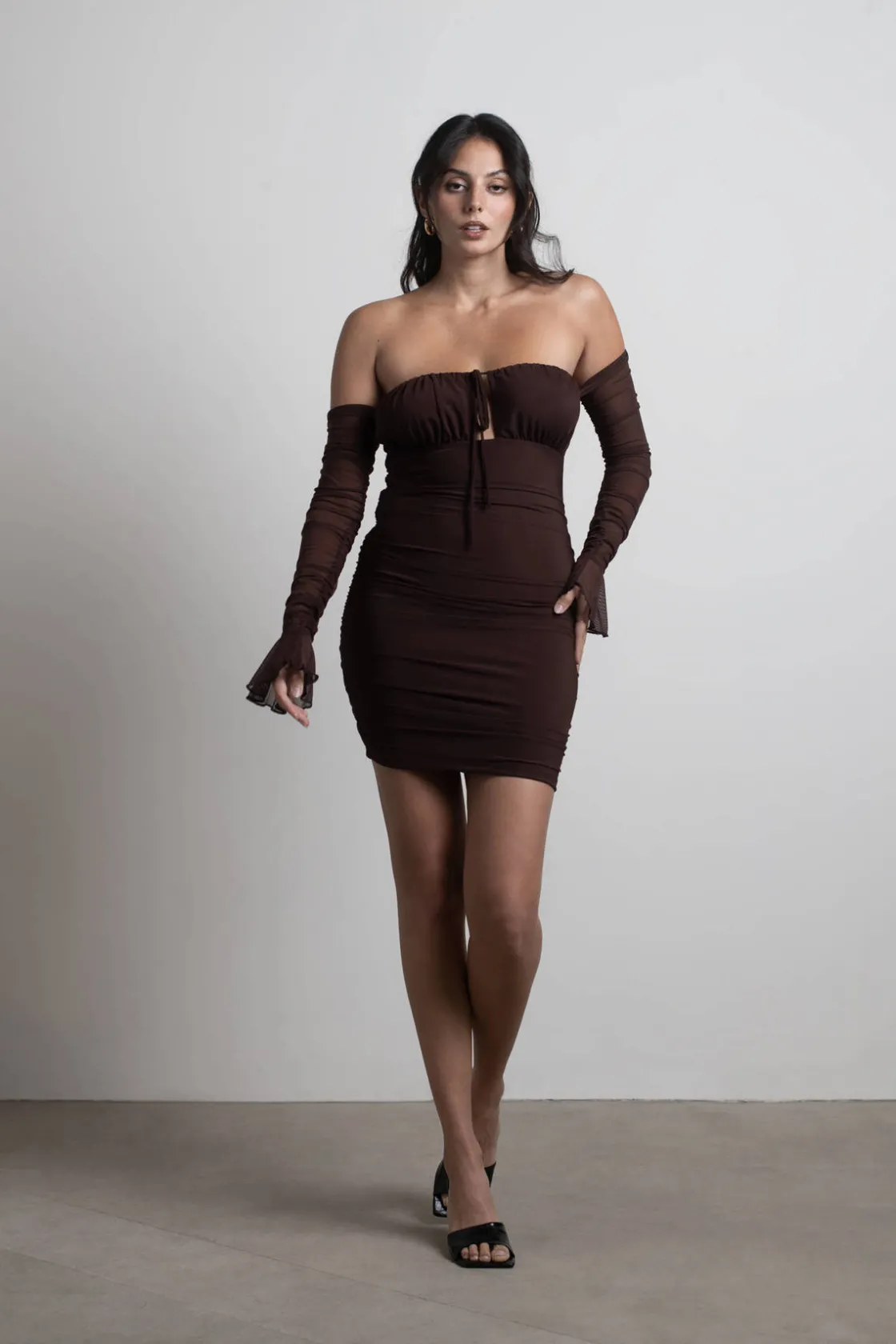 Tobi Have Fun Off The Shoulder Bodycon Mini Dress -