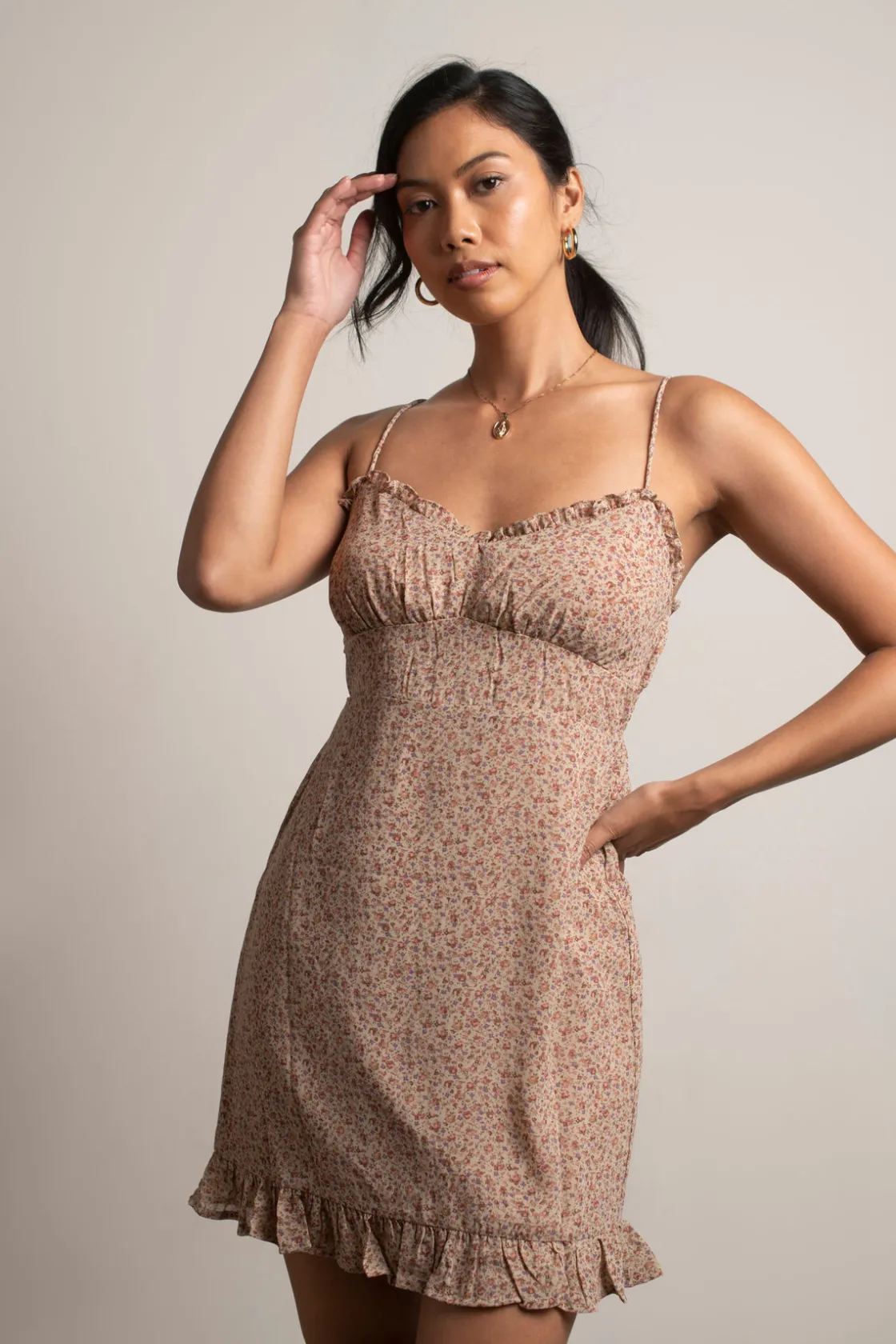 Tobi Have It All Floral Ruffle Mini Dress -