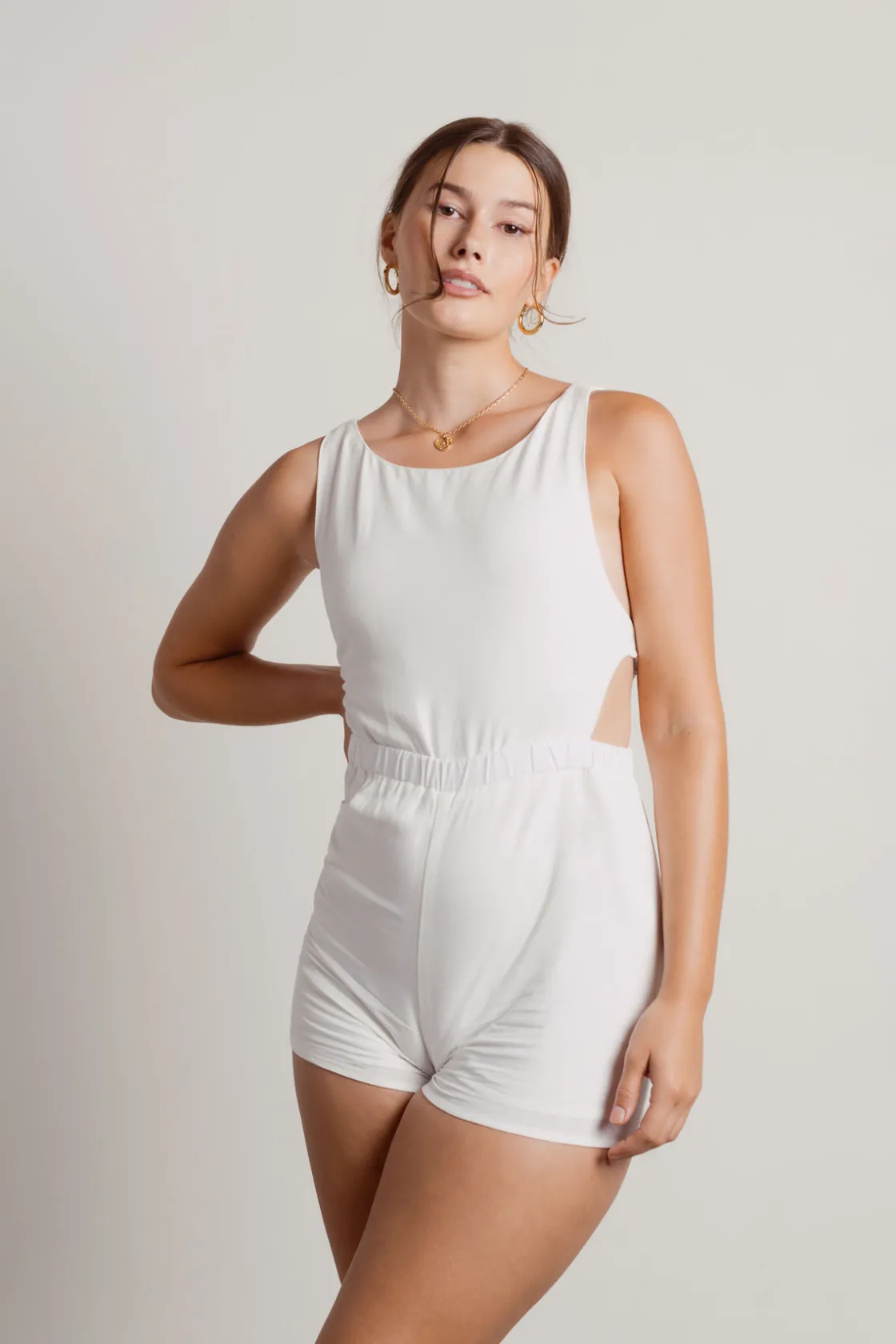 Tobi Head In The Clouds Open Back Romper -