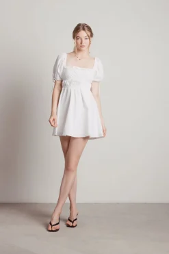 Tobi Heavenly Puff Sleeve Skater Mini Dress -