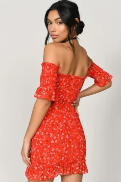 Tobi Heidi Floral Smocked Mini Dress -